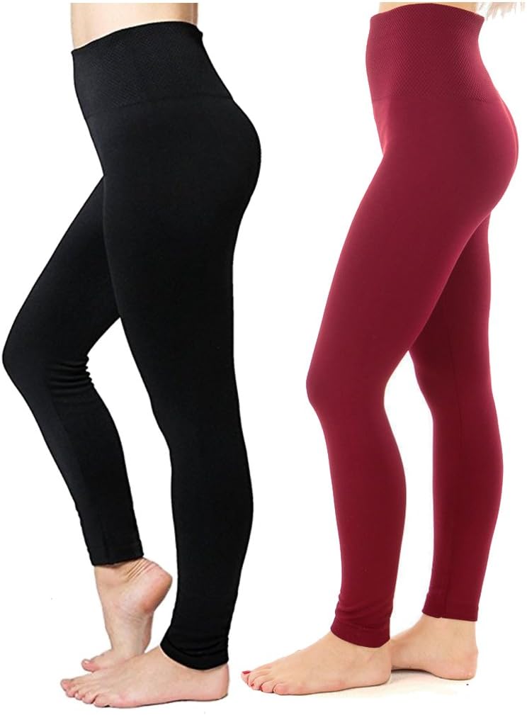 Women Fleece Lined Leggings High Waisted Thermal Leggings Cotton Seamless Winter