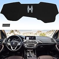 Vista 26 de AUQDD Alfombrilla de Cubierta para Tablero Compatible con Hy-undai Santa Fe 2013 2014 2015 2016 2017 2018, Alfombrilla de Tablero de Franela Negra