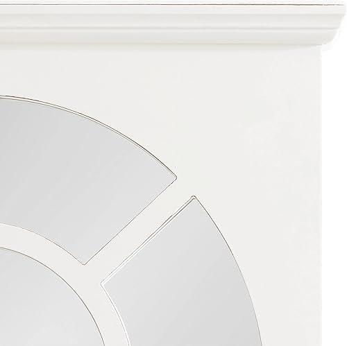 Miniatura 3 de Kate and Laurel Wallhaus - Espejo de arco de madera tradicional con estante de exhibición funcional, 21 x 36 pulgadas, color blanco