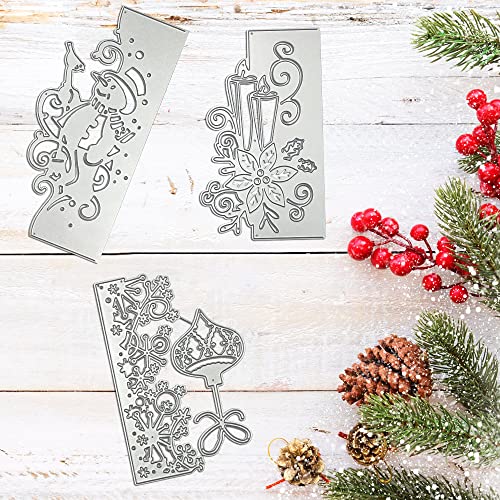 3 Pcs Die Cuts For Card Making, Senhai Christmas Metal Cutting Dies Scrapbooking Die-Cuts Snowflake Stencil For Diy Christmas Decor Paper Craft, Embossing, Holiday Decorations #TOP5