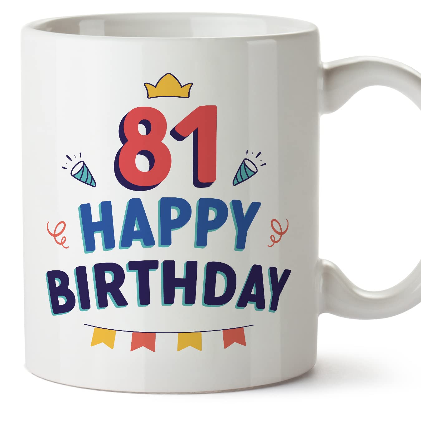 MUGFFINS 81 Birthday Mug - in English - Happy Birthday! - Funny Anniversary Present - 11 oz