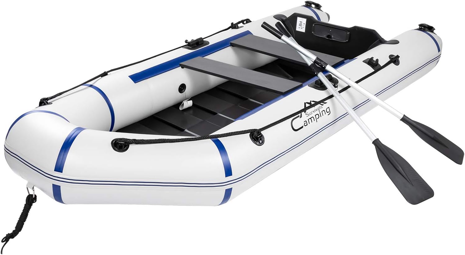 10ft Inflatable Boat for Adult - PVC Portable 2-4 Person Assault Boat Raft - Inflatable Touring Kayak Fishing Dinghy Boat with Paddles