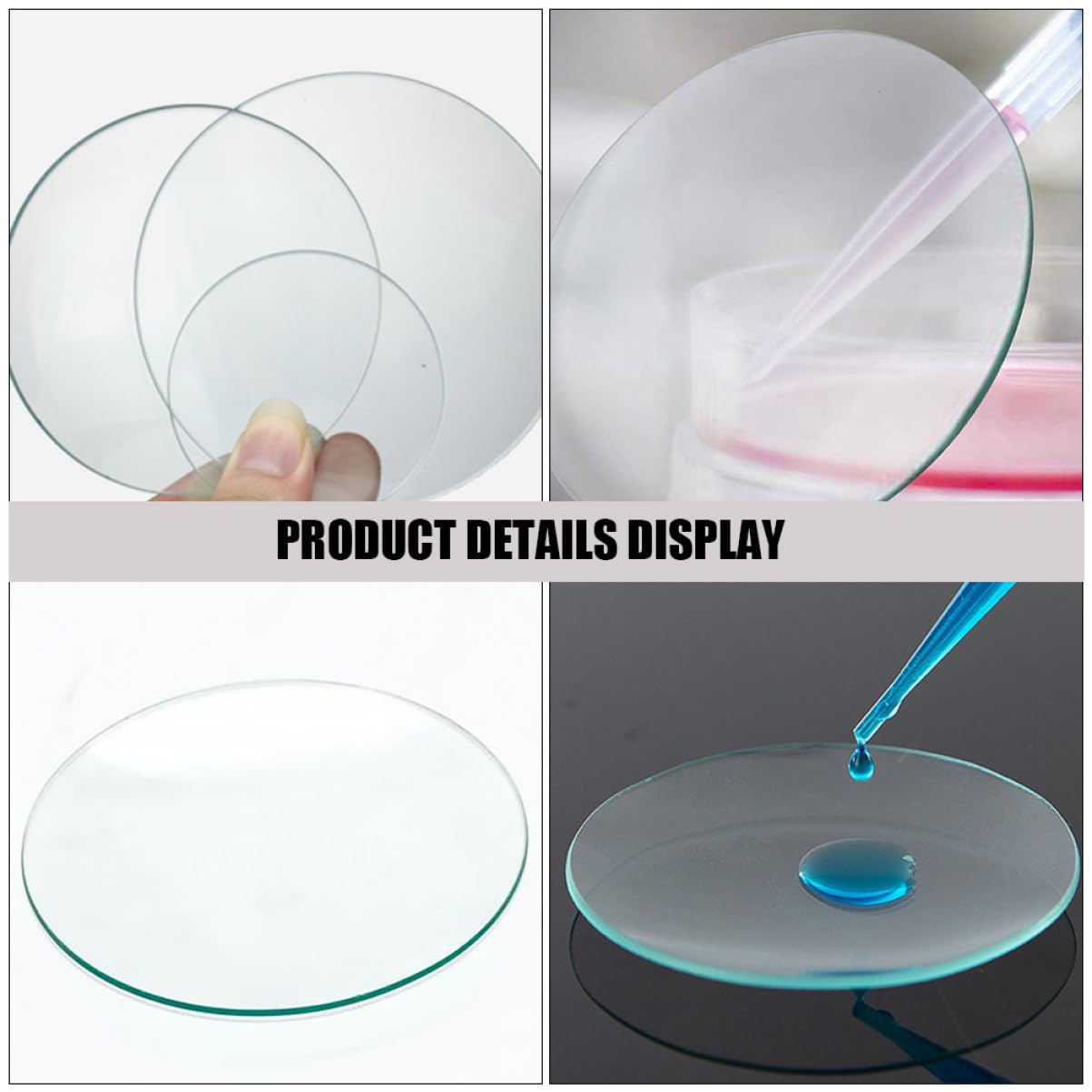 PRETYZOOM 10pezzi Coperchi in Vetro per Bicchieri di Laboratorio Vetri Trasparenti per Esperimenti Chimici Coperchi Impermeabili per Becher di Vetro Accessori da Laboratorio per Misurazioni