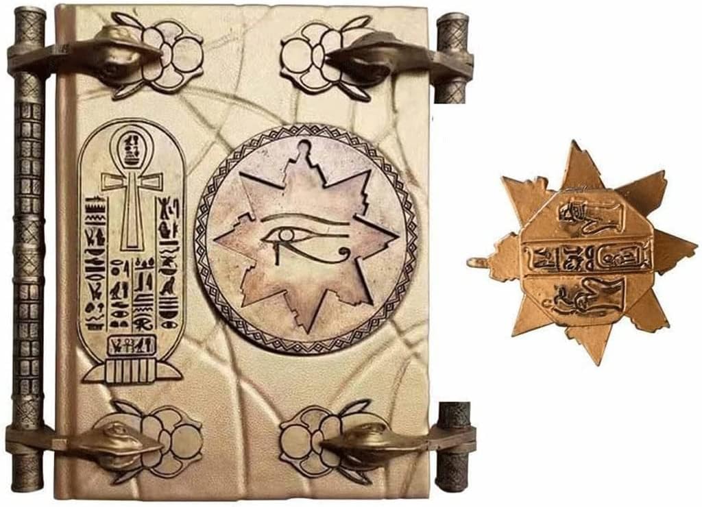 WYJZALLL Book Of Hamunaptra, Mummy Prop Replica Book Of The Dead With Key, Resin Artwork Ornament Magic Book, Ancient Egypt Collectibles Souvenir Magic Book, Easter Ornament (Color : Gold)