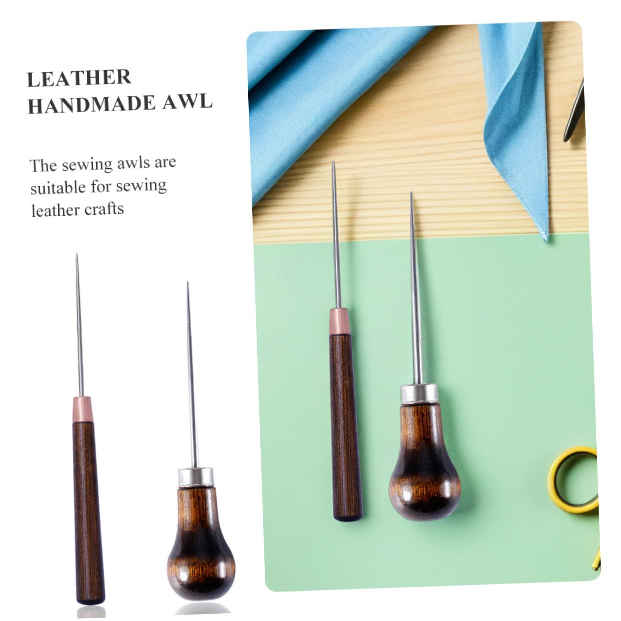 2pcs Sewing Prickers Leather Scratch Awls Tool for Clothes Leatherworking