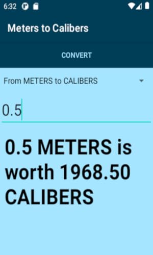 Meters to Calibers Conversion Calculator