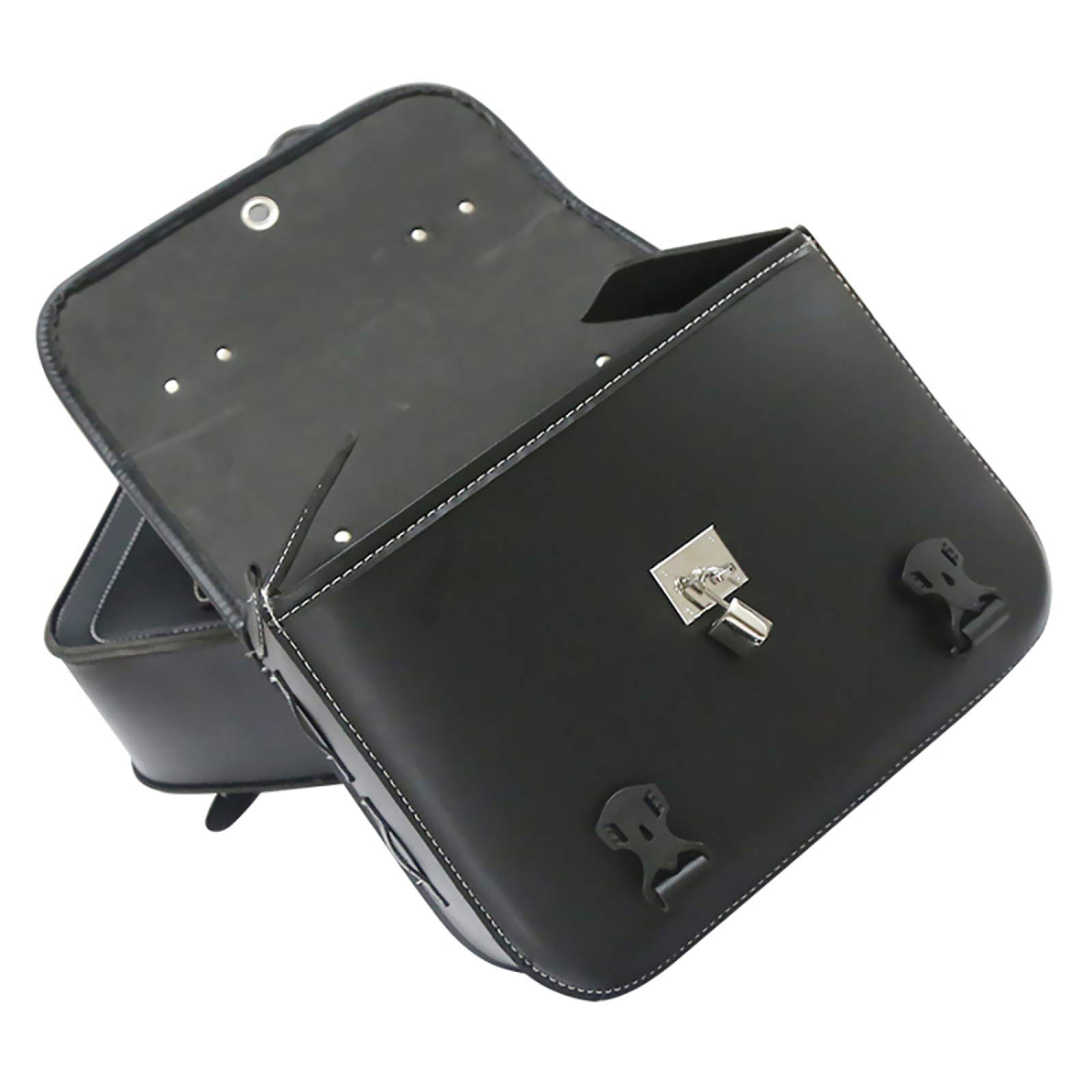 Borsa Sella Moto, 2pcs Borse Da Sella In Pelle, Borse Laterali Moto Universali, Con Sacca D'acqua,Black-M