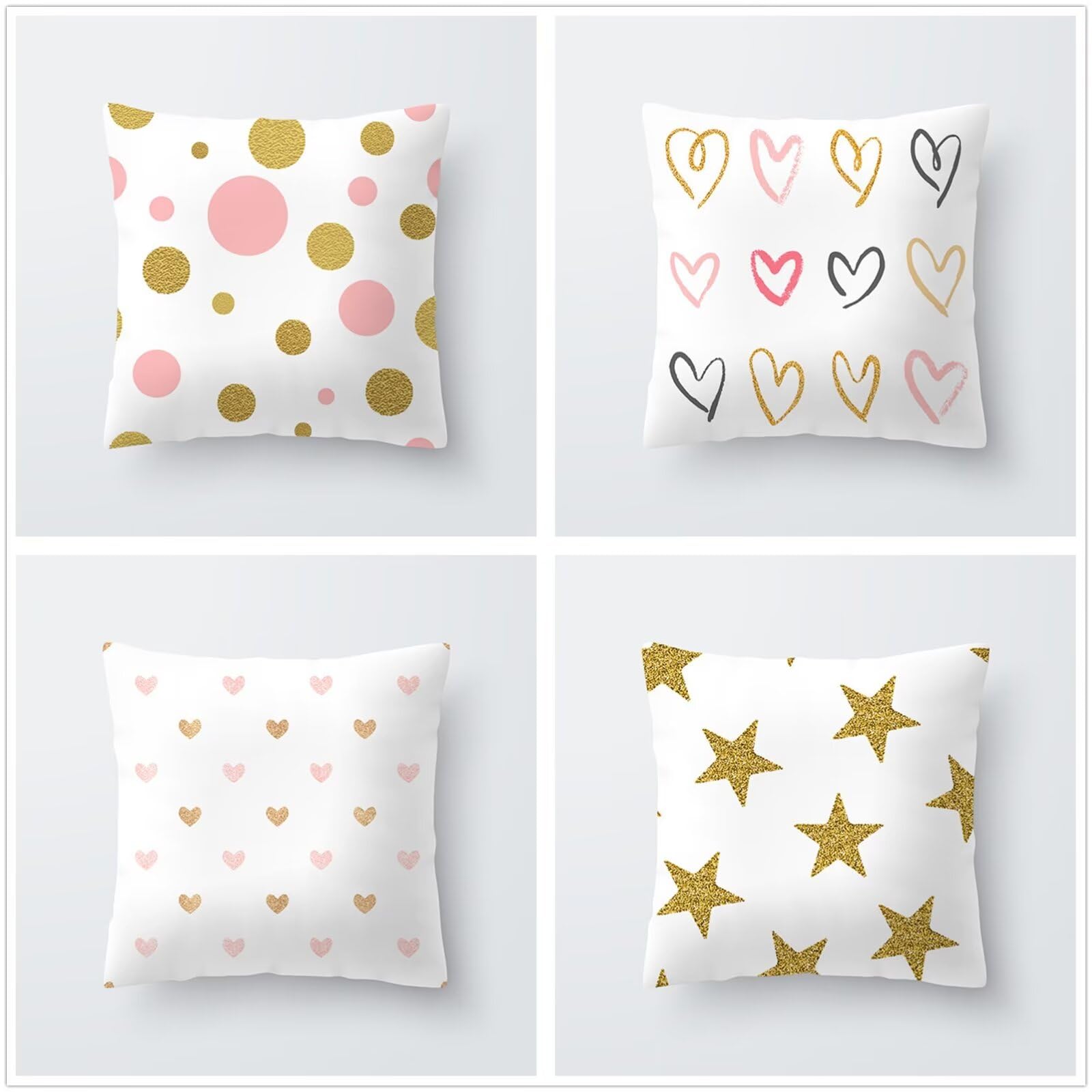 Federe Cuscini Divano 65x65cm Set di 4 Cuscini per Divano in Morbido Cuscini Esterno Quadrato Doppio Lato Estate Impermeabili Stella Cuscini Decorativi,per Divano Soggiorno Sedia Letto Giallo OW-9128