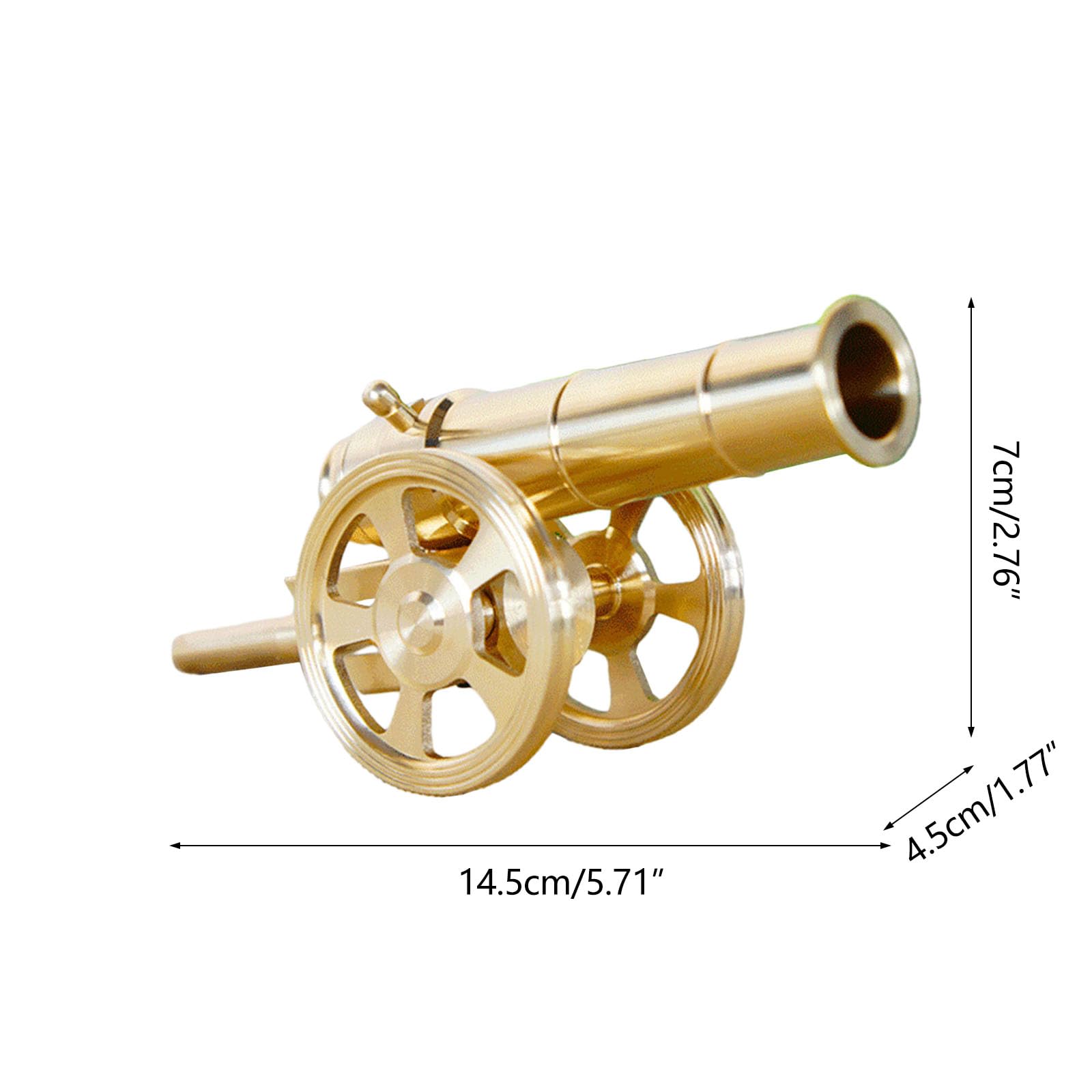 真鍮 木製大砲オーナメントデスクウェイトキャノンミリタリアモデル　海軍　短砲 真鍮 木製大砲オーナメントデスクウェイトキャノンミリタリアモデル