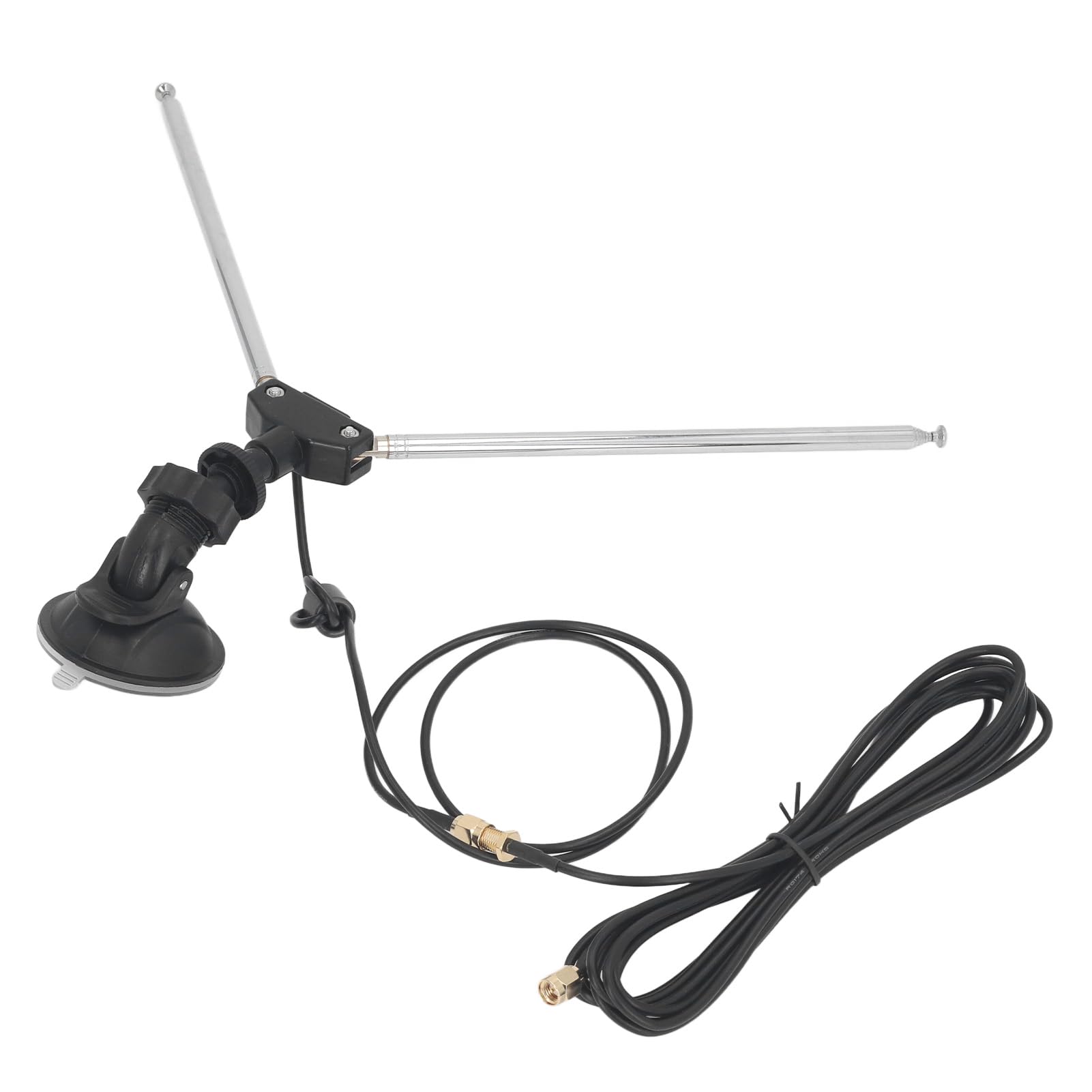 SDR-Empfängerantennen-Set, 60 cm RG174-Kabel, SMA-Stecker, Teleskop-Dipol für VHF UHF, Saugnapf-Montagesockel mit 1/4-Zoll-Außengewinde