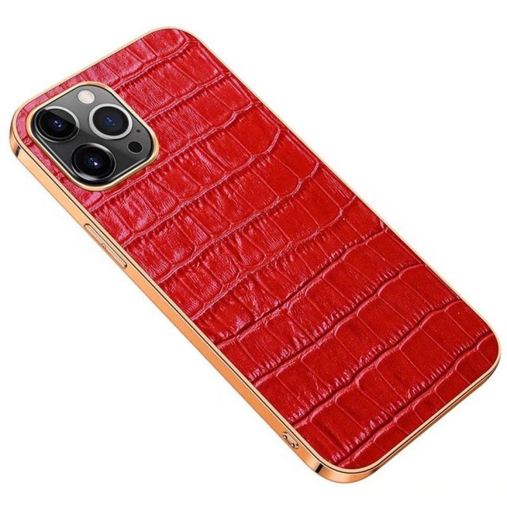Coque iPhone 14 Pro Max motif crocodile rouge tendance