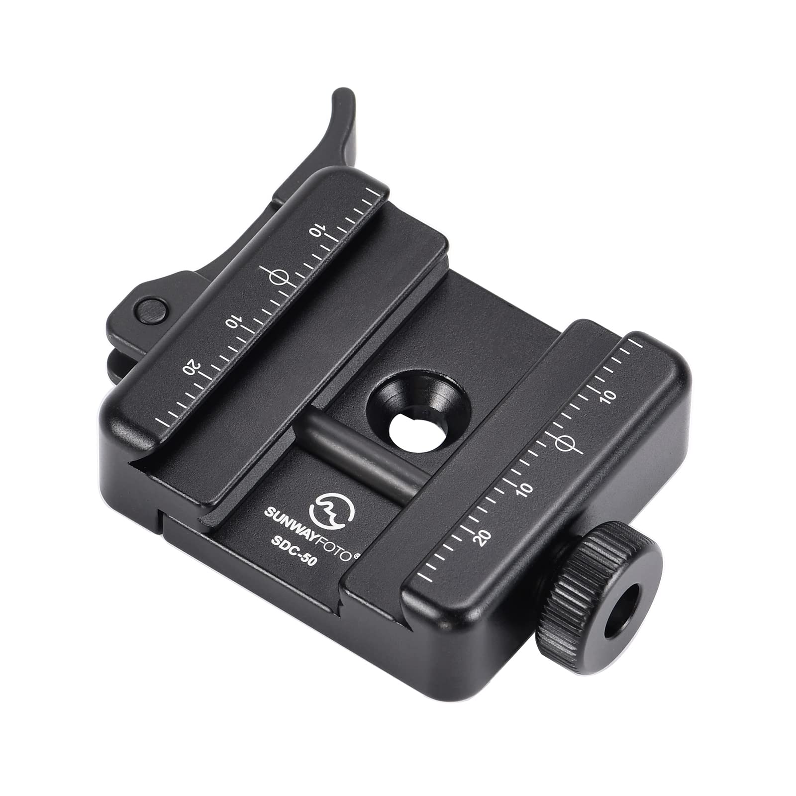 SUNWAYFOTO SDC-50 Arca Swiss Schnellspannklemme für Gewehr mit Picatinny-Adapter, 50 mm
