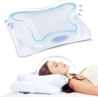 Cervical Memory Foam Pillow, Neck Pillows for Pain Relief Sleeping, Ergonomic Orthopedic Sleeping Neck Contoured Support Pillow for Side,Back, Stomach Sleepers