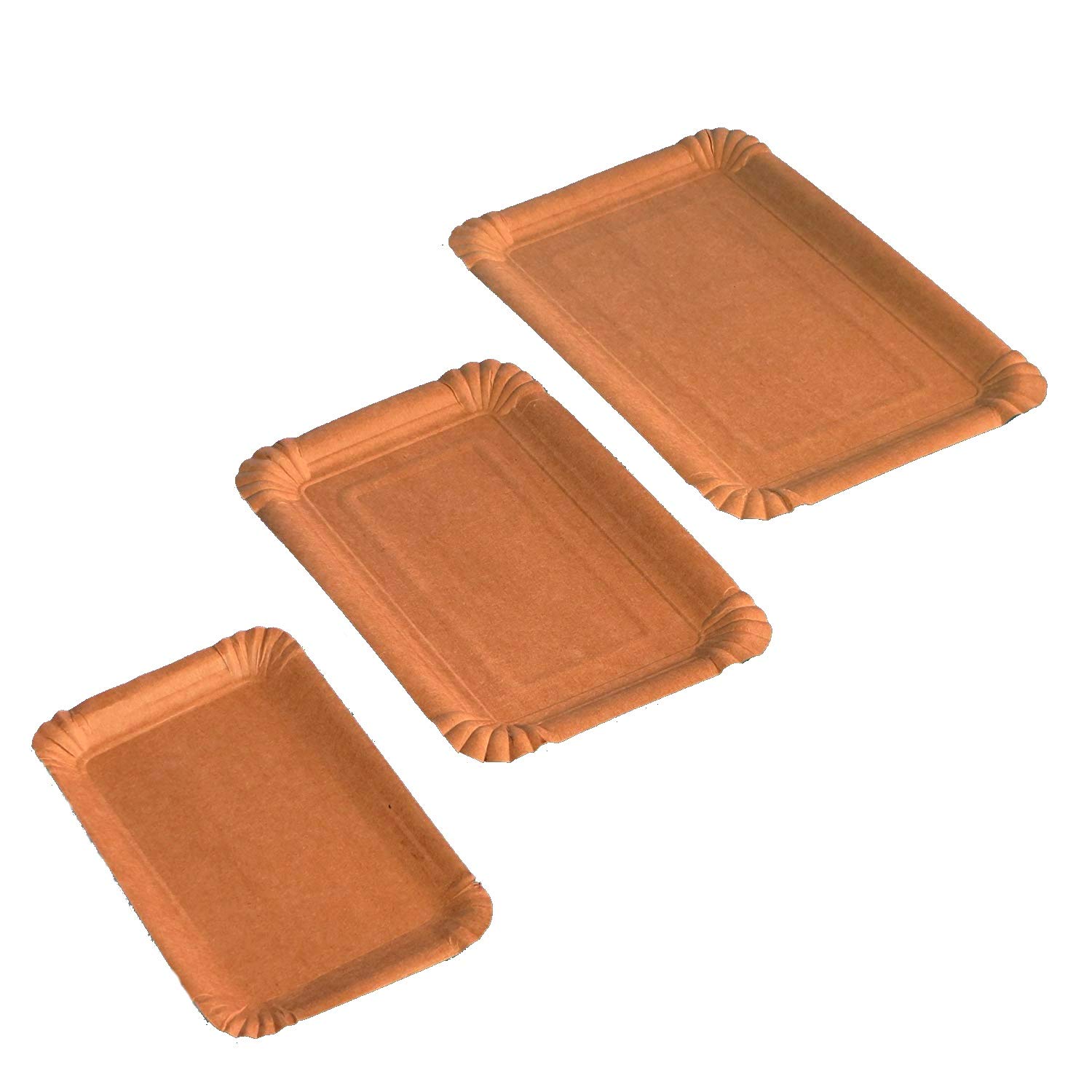 Pro DP 3000 Bio Pappteller Imbissteller Kuchenpappen 10x16cm braun Frischfaser fettabweisend biologisch abbaubar - inkl. Verpackungslizenz in D