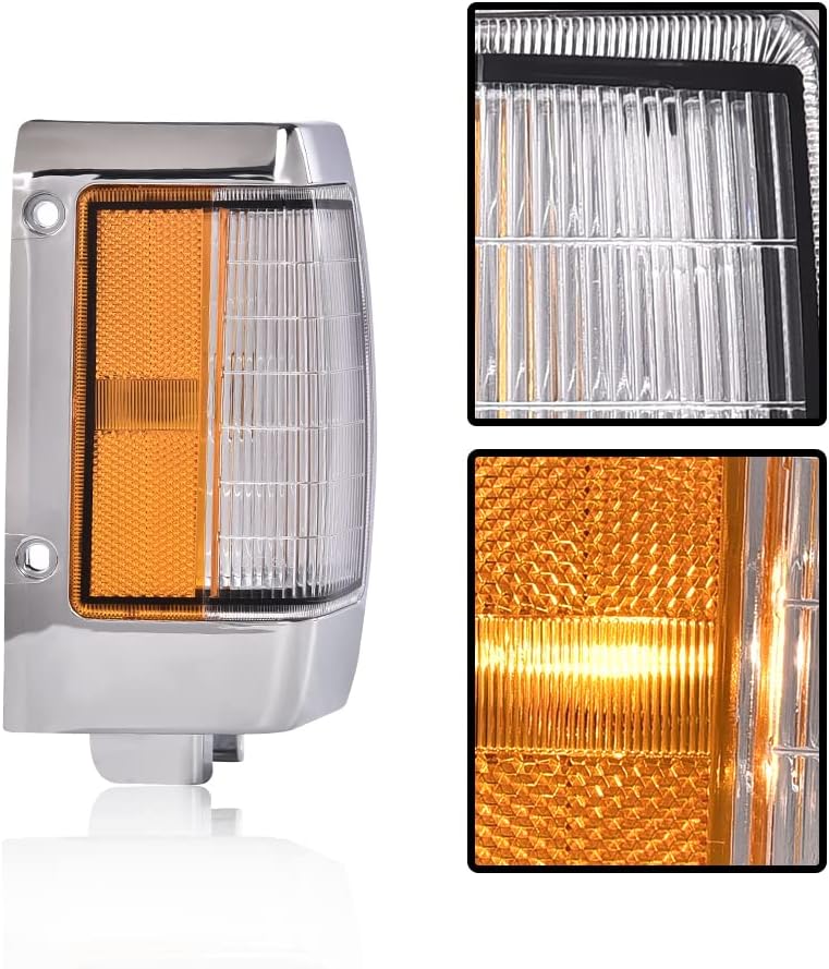CHEDA Chrome Parking Corner Side Marker Signal Light Lamp Set Compatible with Nissan D211990-1994/1995-1997 Pickup