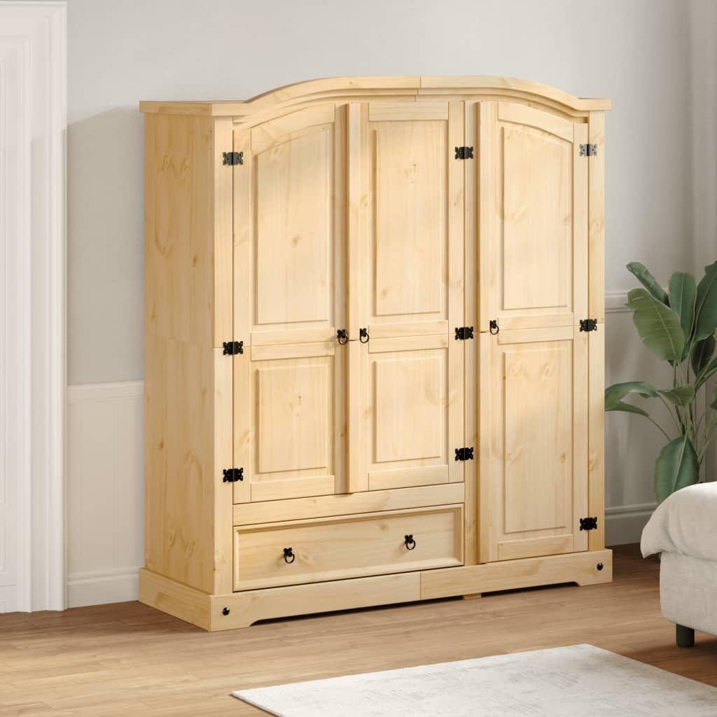 vidaXL Armadio Corona 151,5x52x170 cm in Legno Massello di Pino