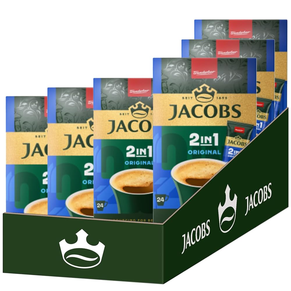 JACOBS 2-w-1, kawa rozpuszczalna w proszku, 6 x 24 saszetki, 297,6 g.
