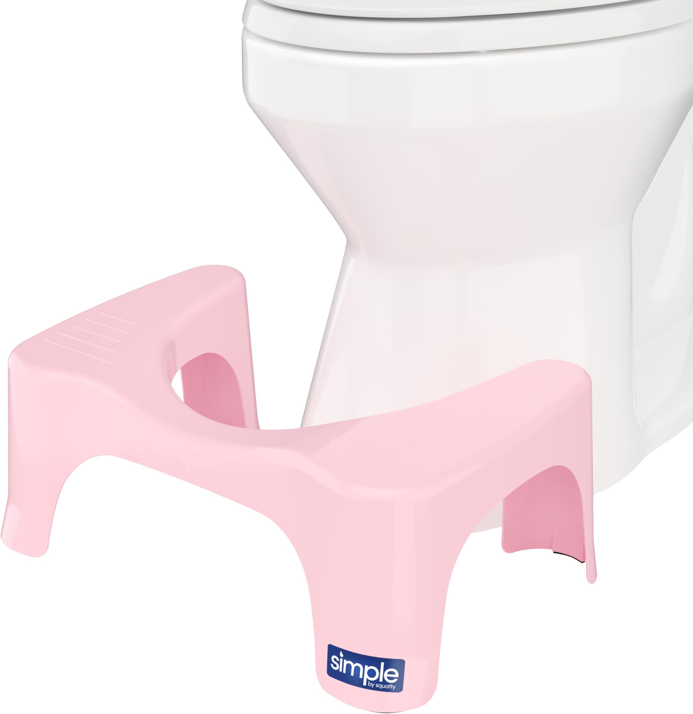 The Original Bathroom Toilet Stool Curve Lightweight with Sleek and Modern Design, Pink, 7"