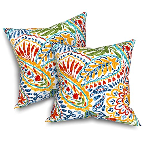 Melody Elephant TPC-16-XBDHTH Outdoor/Indoor Throw Pillow Covers Set Of 2, All Weather Square Pillow Cases 16X16 Inch, Patio Cushion Pillow Of Home Furniture Use cover