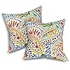 Outdoorindoor throw pillow covers set of 2 all weather square pillow cases 16×16 inch patio cushion pillow of home furniture use paisley multi  urban country home decor
