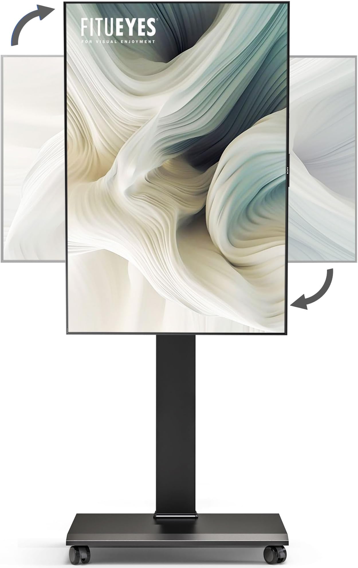 FITUEYES Rolling TV Stand with Rotation Function for 32-75 Inch TVs,Black