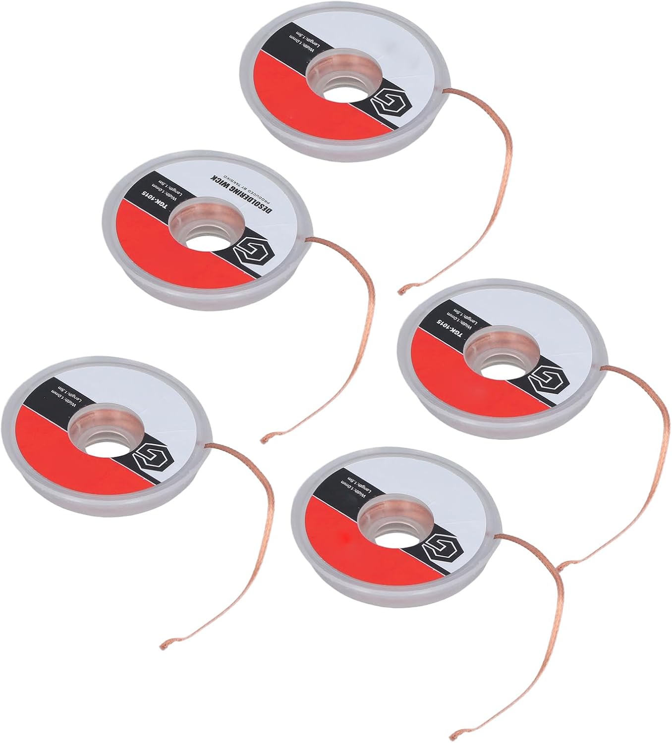 5pcs 1mm Solder Wick 1.5m Long, No-Clean Brass Desoldering Wick for Electric Soldering Iron