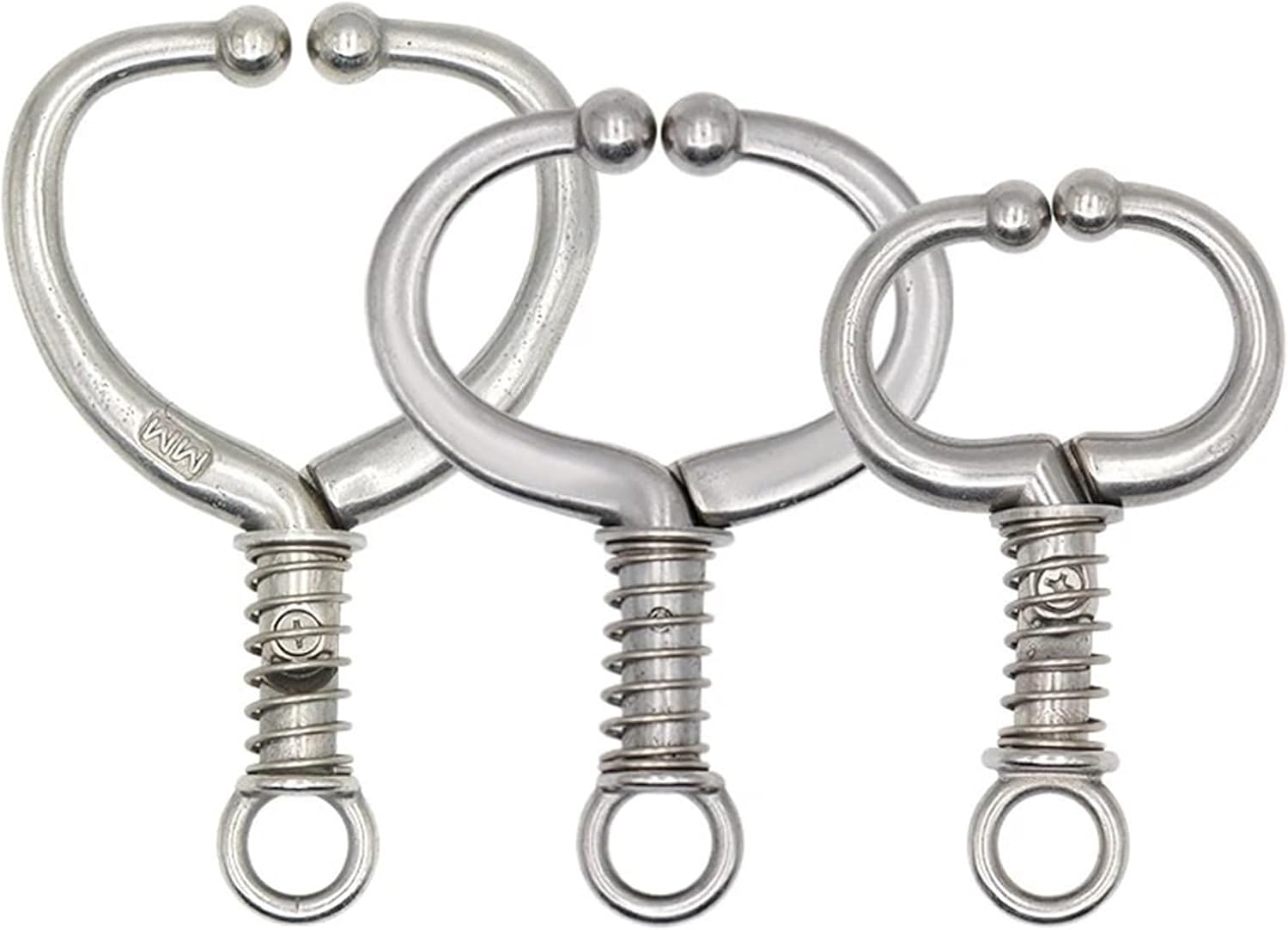 Bull Nose Ring 2Pc Livestock Cattle Nose Rings Stainless Steel Clamp Bull Cow Spring Farm Animal Supplies(Large)