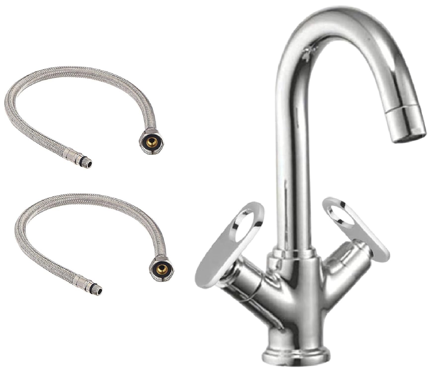 JAGGER JAG219 Table Top Brass Centre Hole Basin Mixer for Bathroom Wash Basin, Perfect for Hot & Cold Water Both [ with 24 Inch Leg Pipe ] (Oreo) (B0D7MBP8GV) Amazon Price History, Amazon Price Tracker