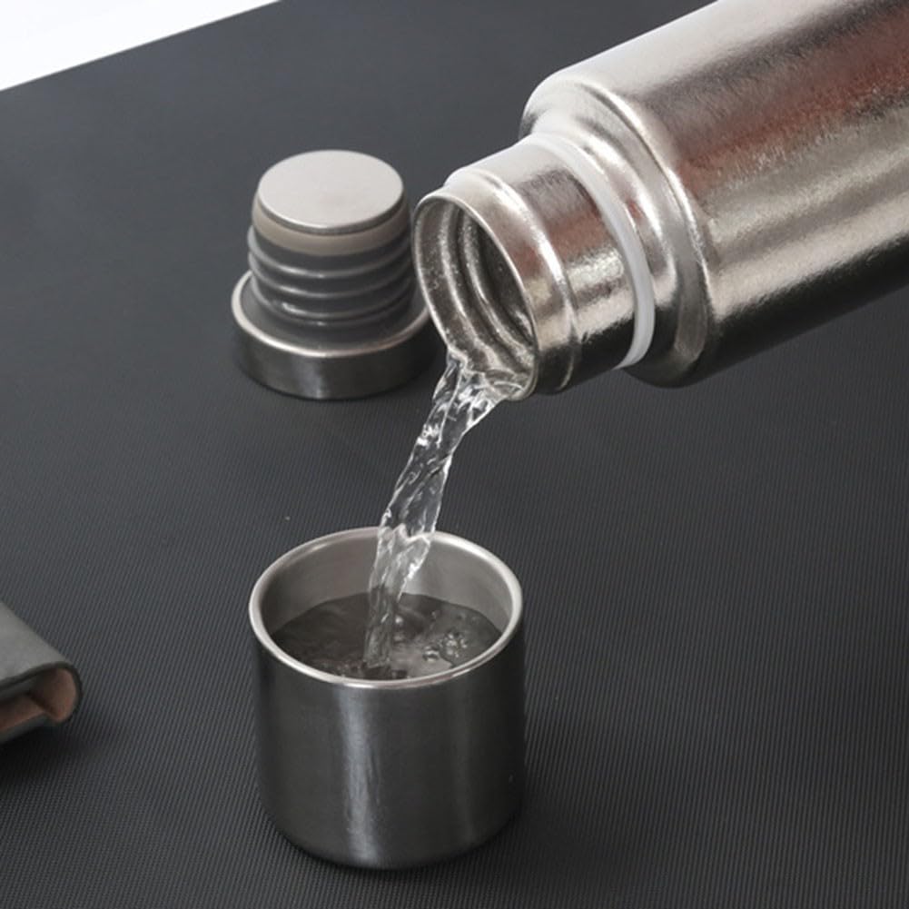 Borraccia termica in titanio a doppia parete, 800 ml, con borsa per il trasporto, perfetta per uso esterno e idratazione quotidiana (stile B)