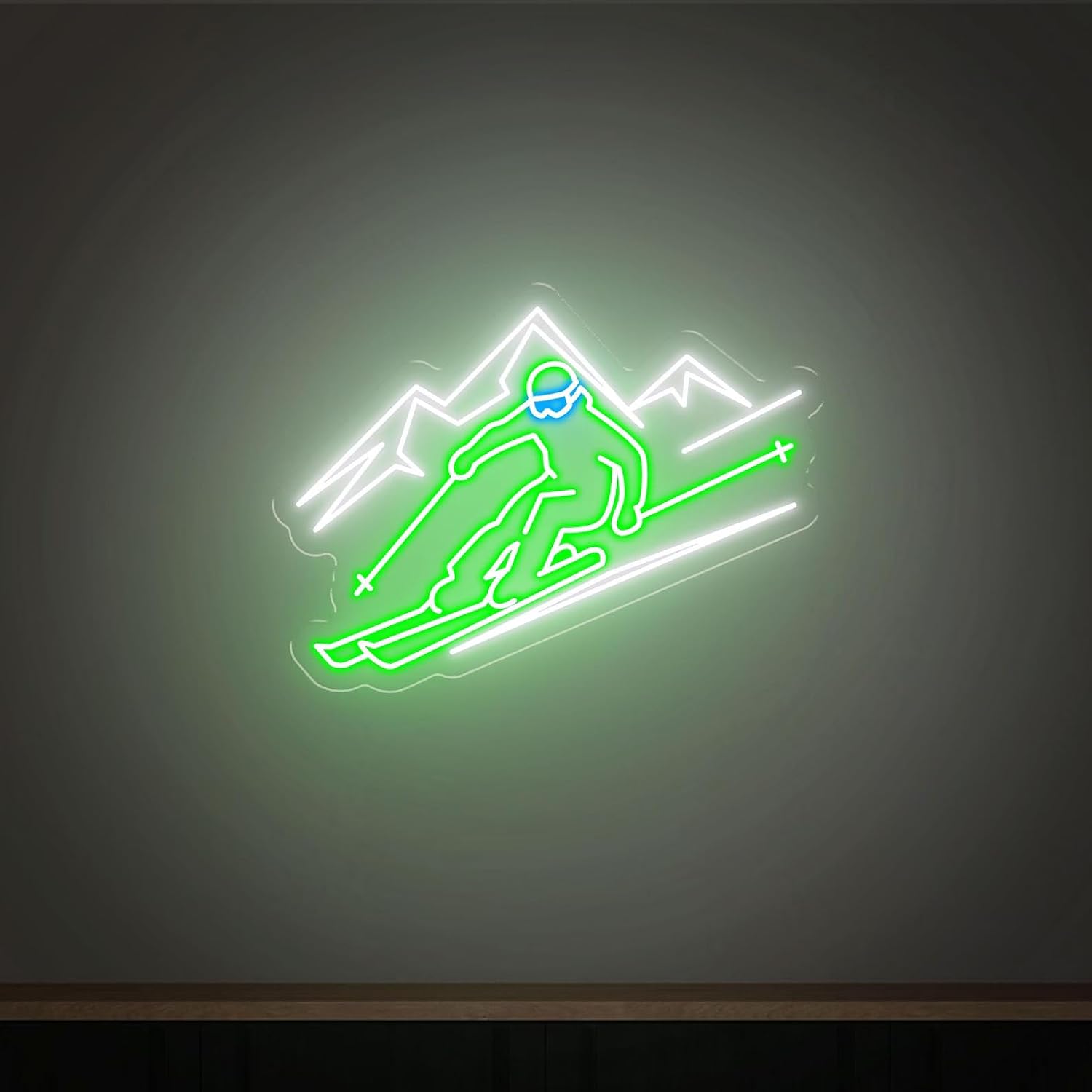 Ski Neon Sign Apres Ski Ski Goggles Neon Decor Custom Apres Ski Sign Ski WAll Decor Gift for Skier (Color 1, 18inch(45cm))
