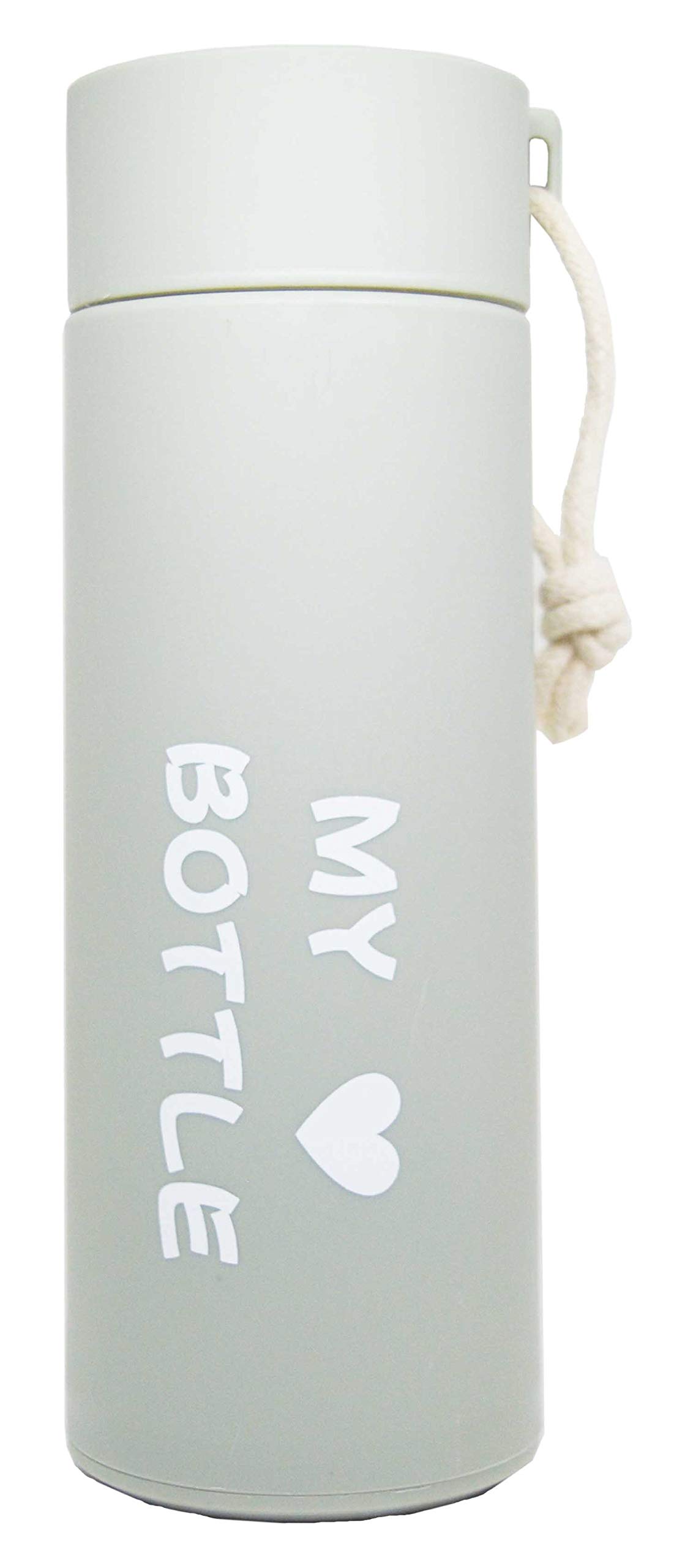 Glass Cute Treasure Green Insulation Cup Water Bottle Transparent With Cover 1 Piece Pack, Portable Style Ultra Slim Water Bottle (Green)