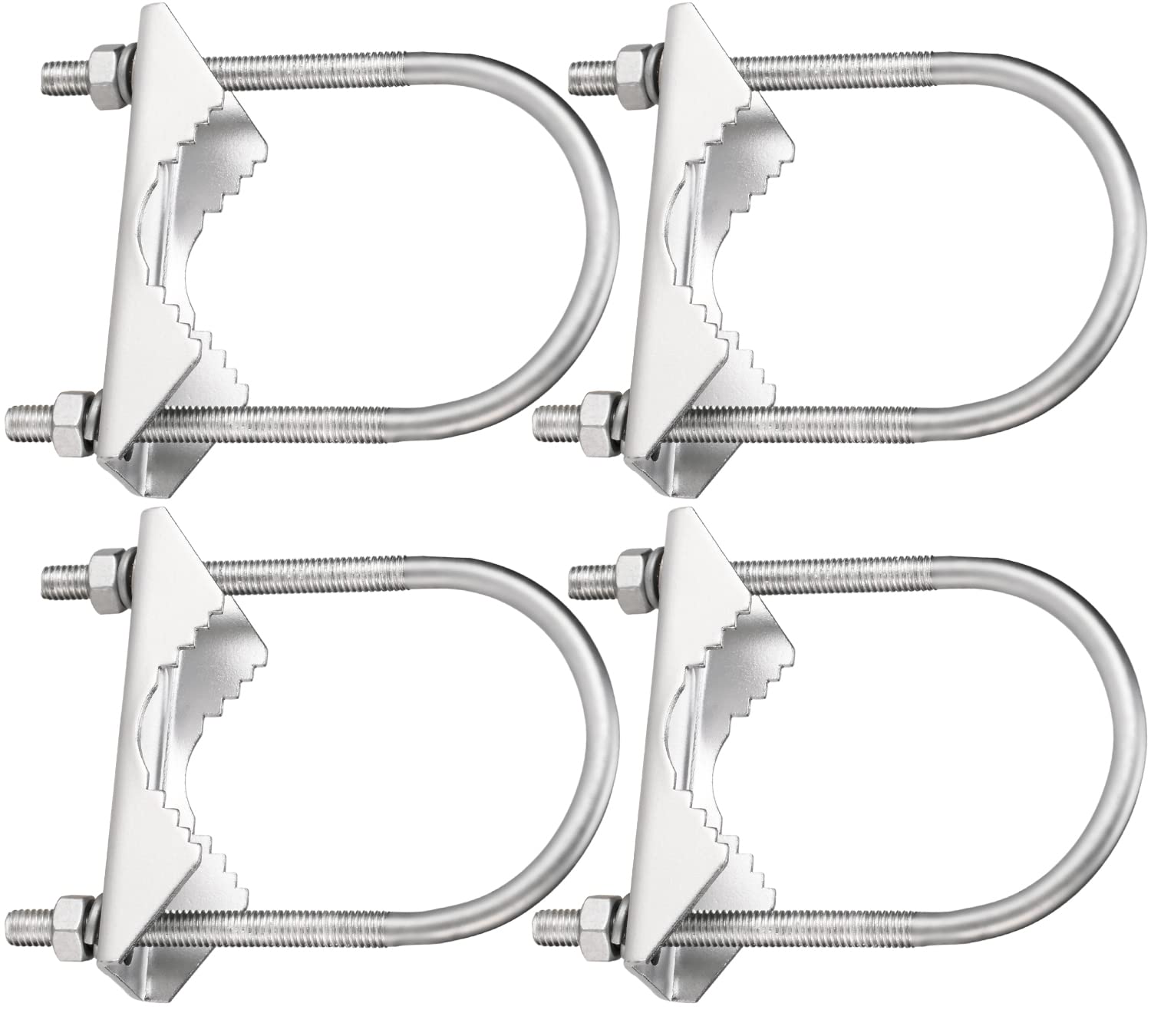 Buy FINESUN 4PC U Bolts, Electro Galvanized Iron Pole Clamps, 1/2" D x