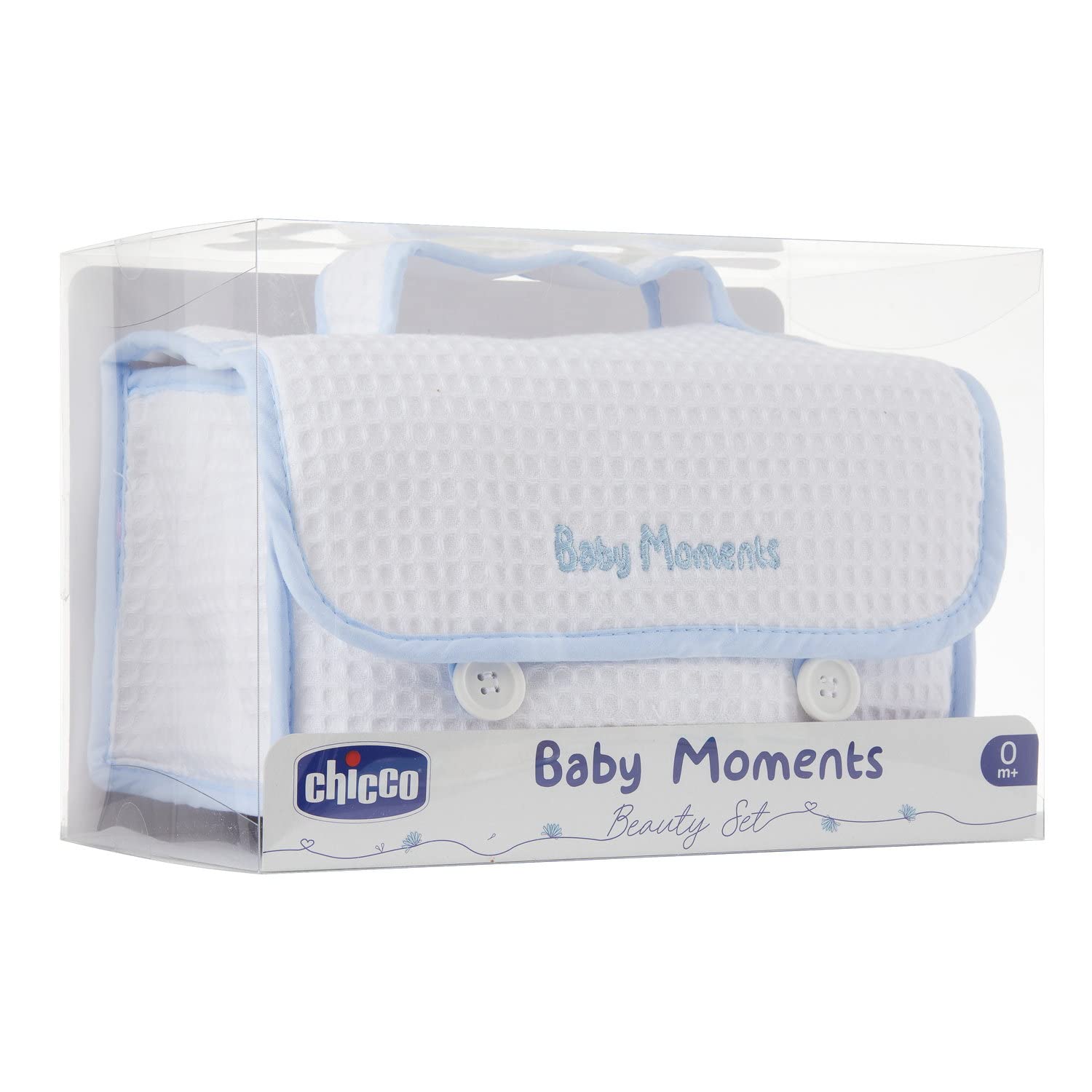 Chicco Set Idea Regalo Baby Moments, Con Acqua di Colonia 100ml, Bagno Delicato Corpo e Capelli 200ml, Crema Corpo 200 ml, Spazzola e Pettine, Tutto il Necessario per il Bagnetto, Blu, 0 Mesi+