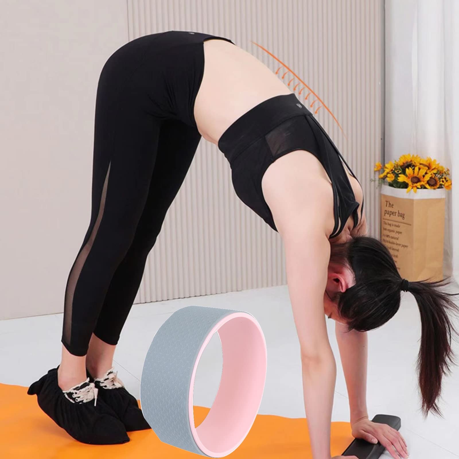 IMPREC Slide Board, With End Stops, Open Back Bay Auxiliary Wheel For Workout And Balance Cardio Exercise,Glide Training With Shoe Booties And Carrying Bag Included (Color : Orange, Size : 1.4m)