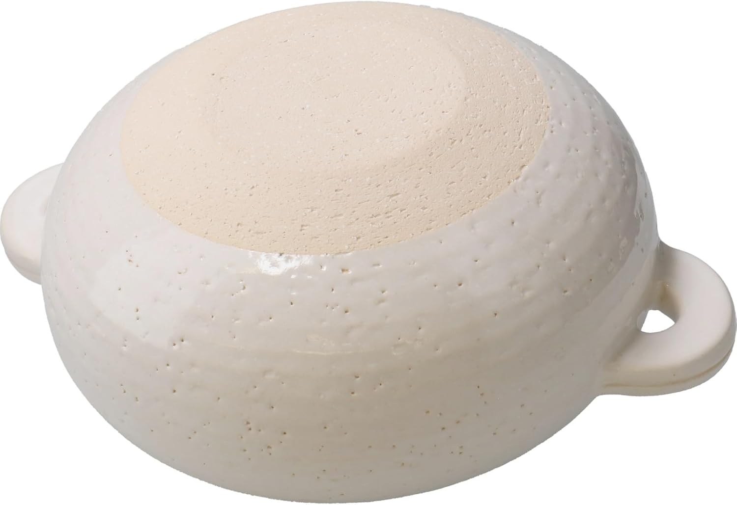 Hasegatani Pottery AIC-34 Multi-Purpose Earthenware Pot, For 2 to 3 People, Approx. 9.1 inches (23 cm), Approx. 59.1 fl oz (1,500 ml), Direct Fire, Empty Fire, Oven, White