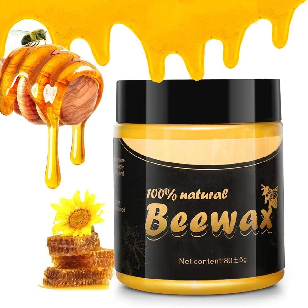 Wood Seasoning Beewax, Aibrisk Multipurpose Natural Wood Wax Traditional Beeswax Polish for Furniture, Wooden Floor, Table, Cabinet (1 Pack)