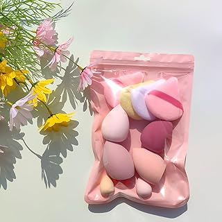 11 PCS Beauty Blender Powder Puff Set Pink Do...