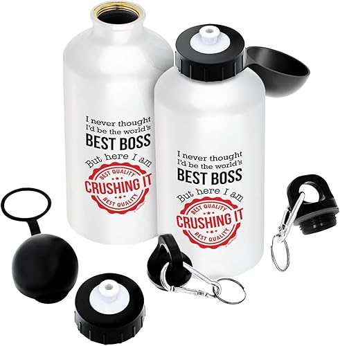 Miniatura 8 de Botella de agua de aluminio con tapa y pico deportivo, con frase en inglés "Tears of My Staff", regalo de agradecimiento para jefes, supervisores,