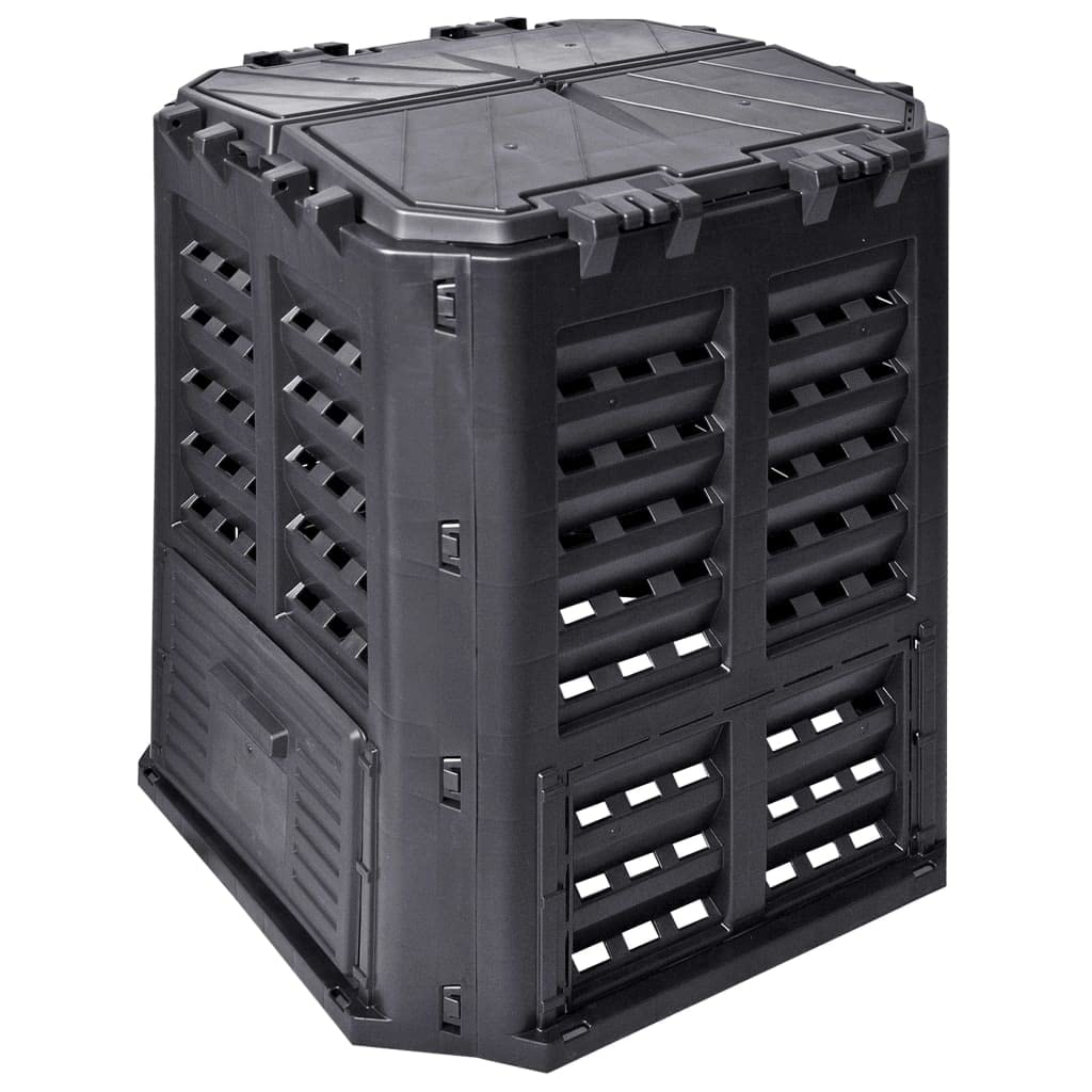 Genérico Compostador de jardín Negro 68,9x68,9x83,9 cm 360 L,Casa y jardín,Jardín,Jardinería,Compostaje,Compostadores-146275