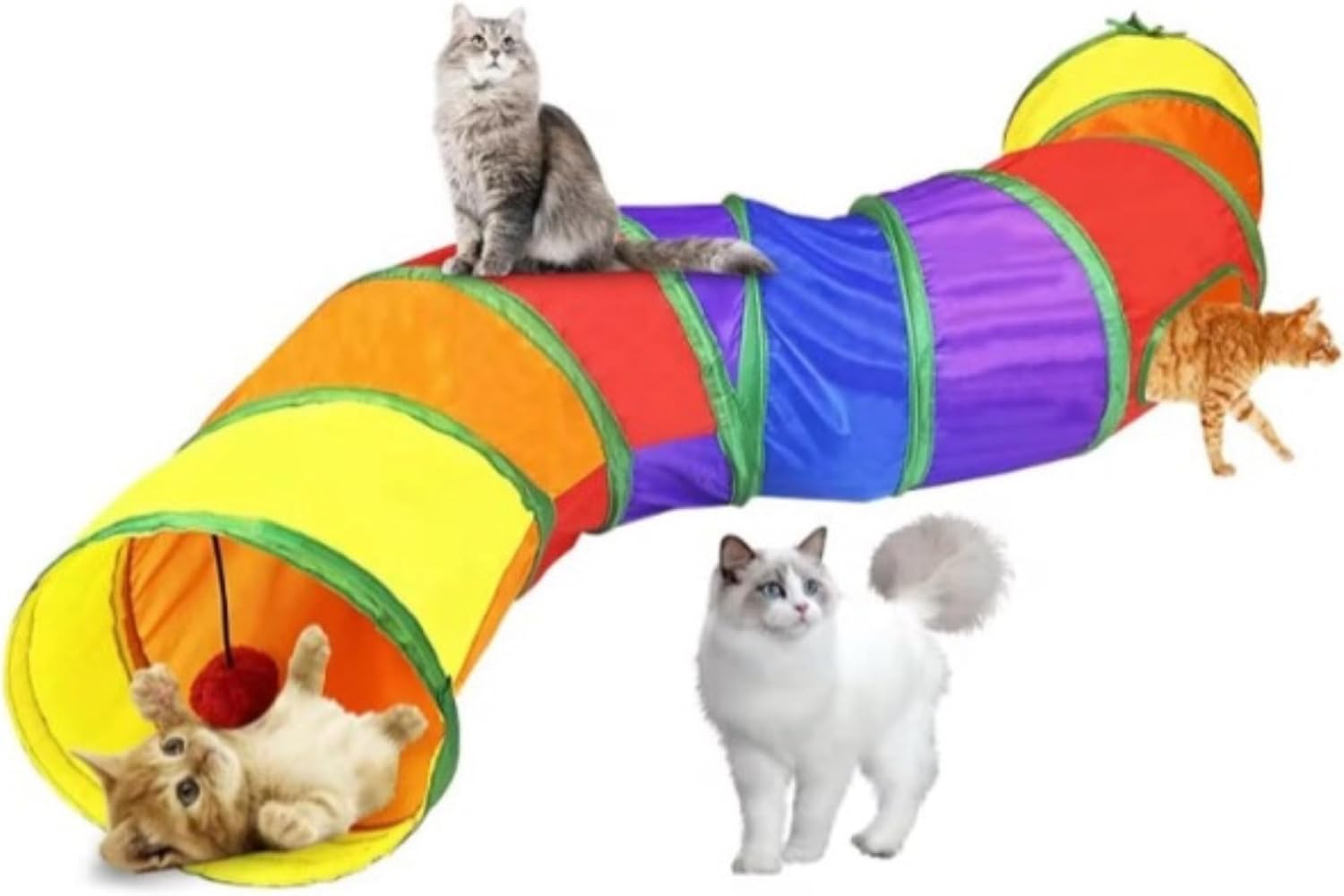 Túnel Labirinto para Gatos 123cm – Dobrável, Colorido, Com Saídas Laterais, Brinquedo Interativo que Incentiva Exercícios, Diversão, Brincadeiras e Estímulo Mental Túnel Labirinto para Gatos 123cm – Dobrável, Colorido, Com Saídas Laterais, Brinquedo Interativo que Incentiva Exercícios, Diversão, Brincadeiras e Estímulo Mental