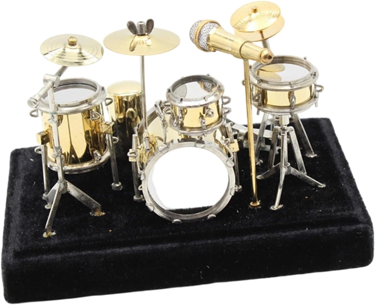 Grand Piano Ornaments Handmade Mini Brass Drum Set Musical Instrument Ornaments