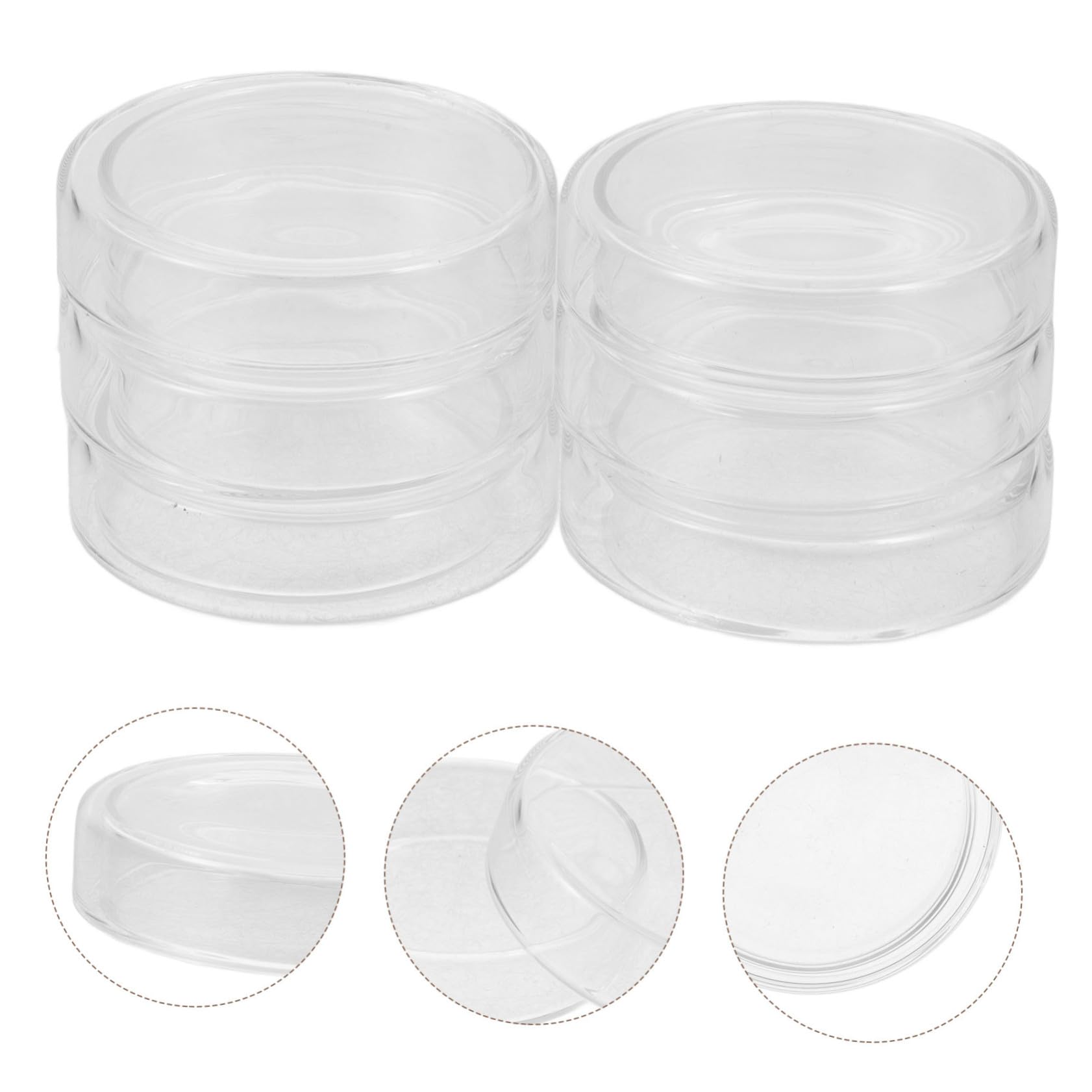 6pezzi Piastra di Petri in Vetro Trasparente per Colture Cellulari con Coperchio Resistente alle Alte Temperature Riutilizzabile per Laboratorio e Chimica