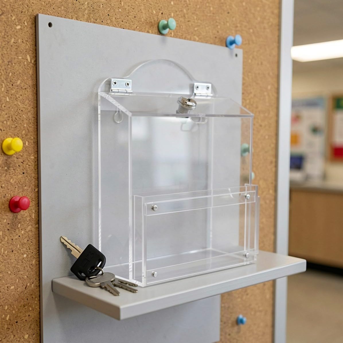 Caja para Donaciones de Acrílico Transparente con Llave