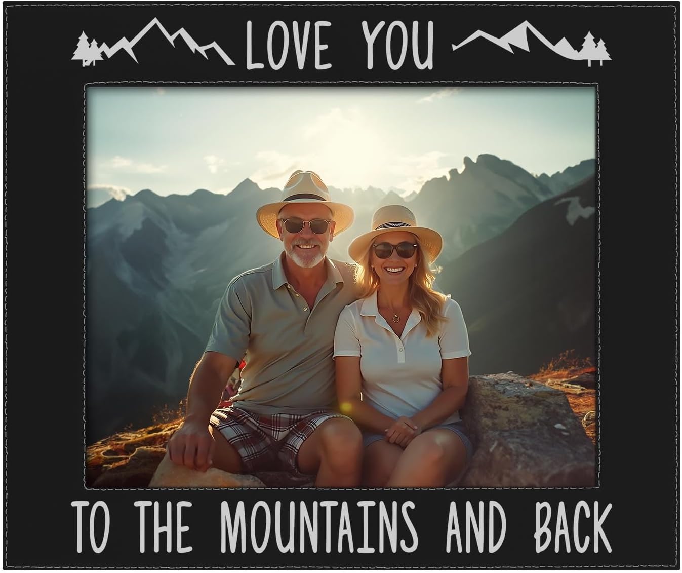 ThisWear Inspriational Couples Frame Love You To The Mountains And Back 8x10 Leatherette Photo Frame Grey