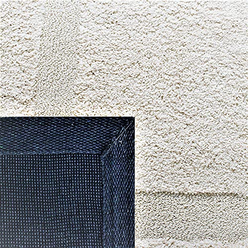 Image of (Pack of 2 Rectangular Box Shaggy Carpet for Living Room, Bedroom, High Low Design Finish Microfiber 1.8 Inch Pile High, 2x4 Feet Runner White|White Color