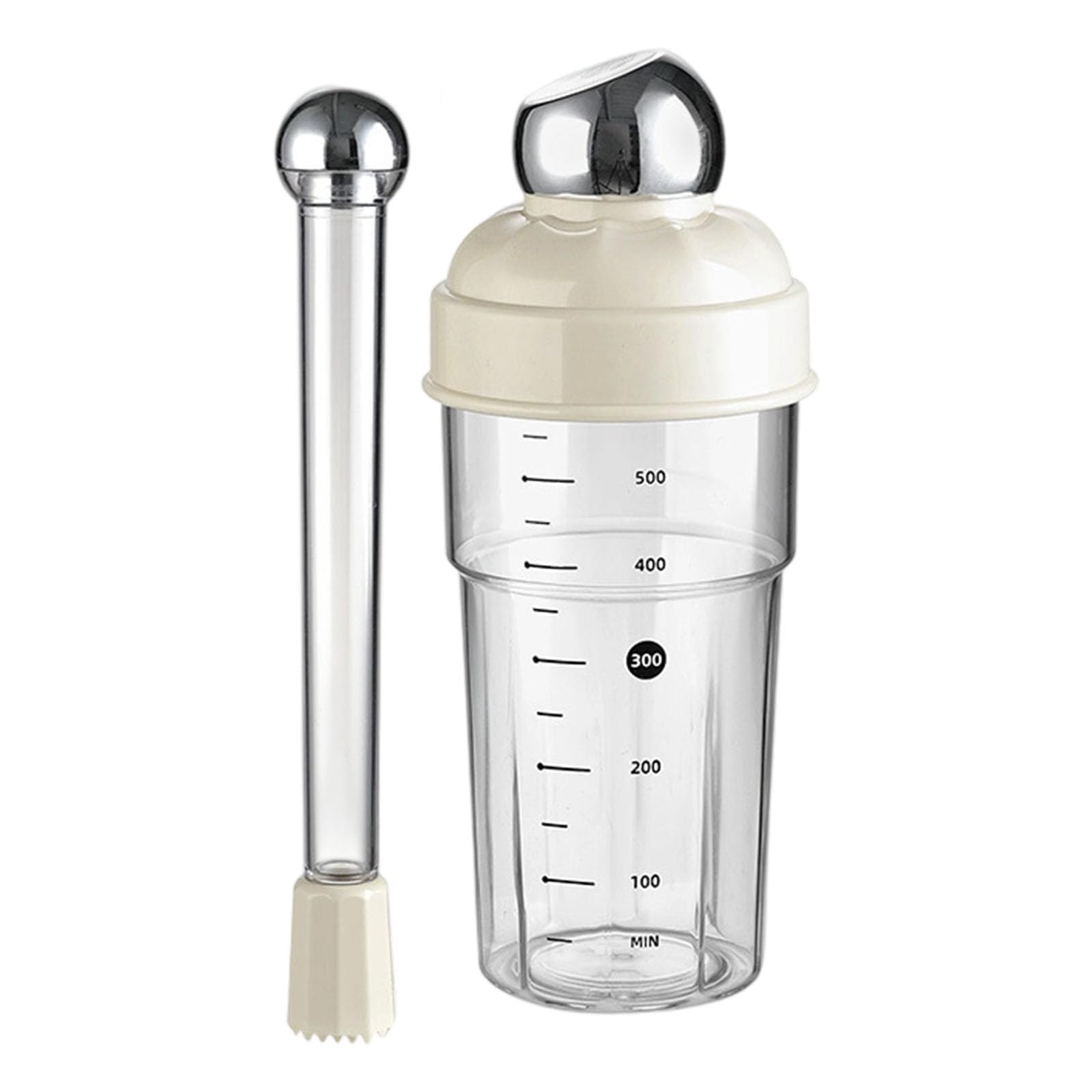 Elnwnnkc Professional Grades 600ml Bartending Set Includes Cocktails Shaker and Miniature Whisks for Coffee Shops and Home Pubs Cocktails Mixer with Stirrer