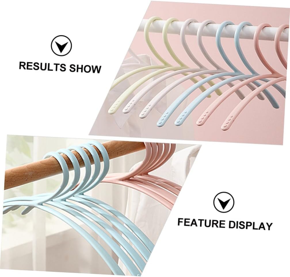 Generic 10pcs Heavy Duty Hangers Padded Shoulder Slip Hangers Natural Contoured Design for Coat Clothing