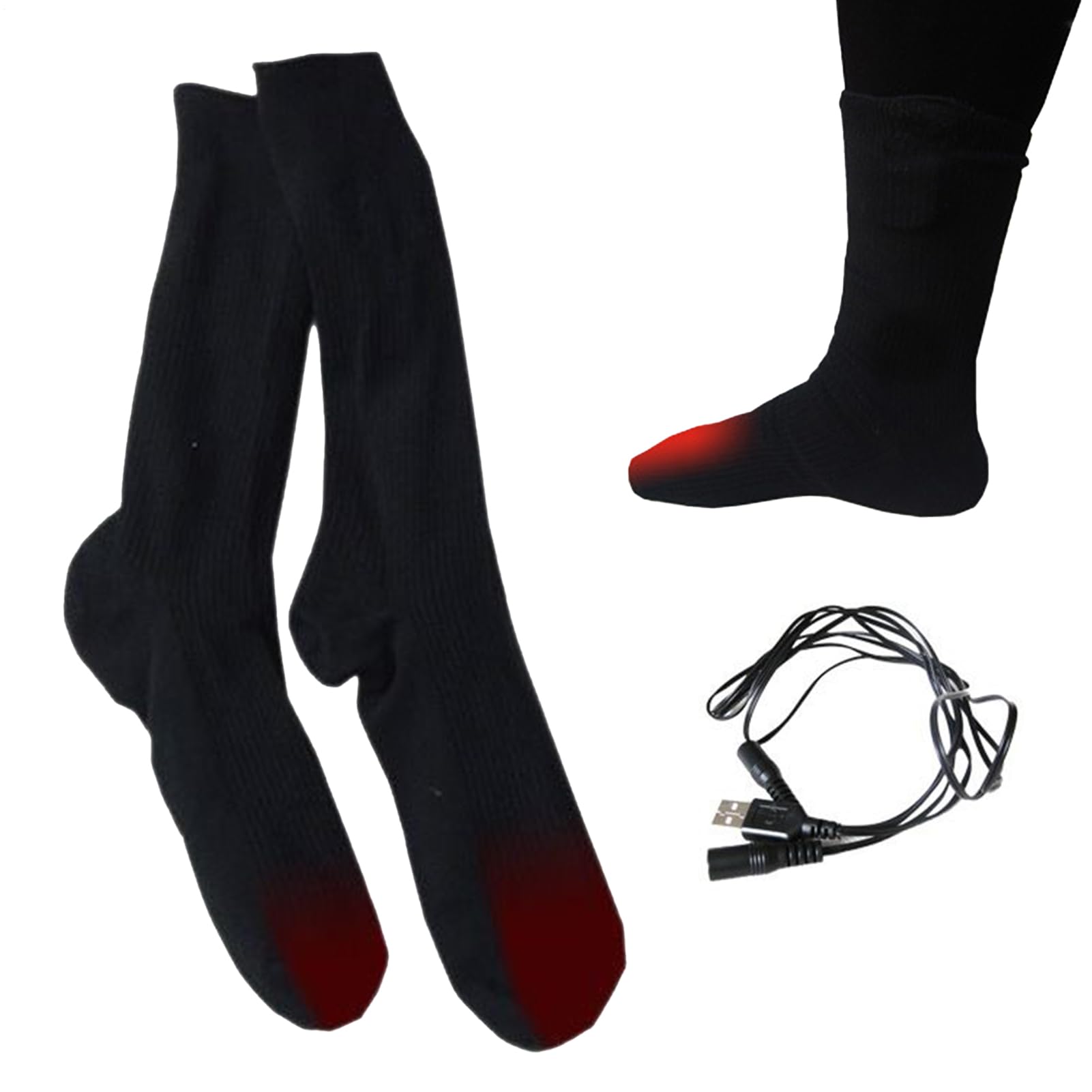 Calze Riscaldate Elettriche - Riscaldamento Uniforme e Isolamento Termico | Calze Riscaldate e Lavabili - per Sci Snowboard Sport Attività All'aperto Casa Viaggi Famiglia Amici