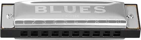 Cascha Blues Harmonica C-Major beginners and advanced - High-quality 10-hole diatonic harmonica excellent sound - With high-quality brass reeds - practical case and cleaning cloth