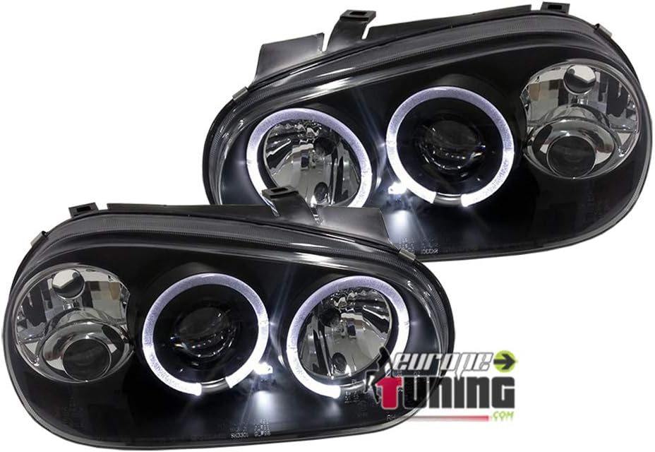 Phares Angel Eyes LED Noir - Golf 4